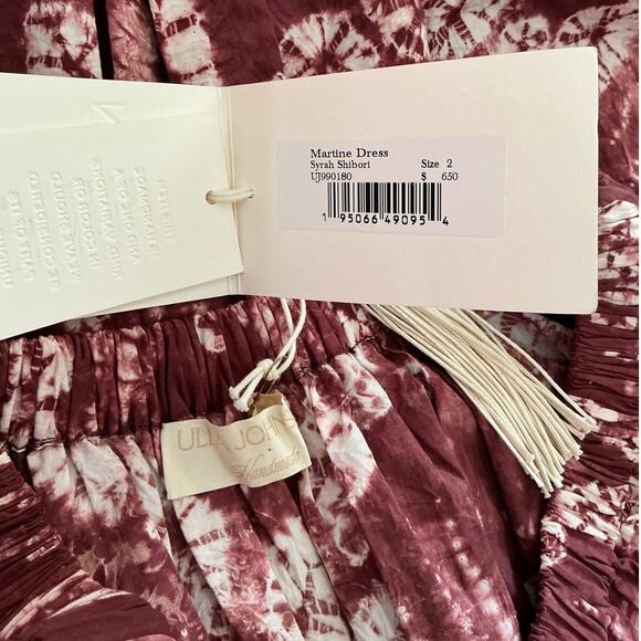 Ulla Johnson Martine Dress In Syrah Shibori Hand-Tied Cotton Mini Size 2 - Picture 11 of 13